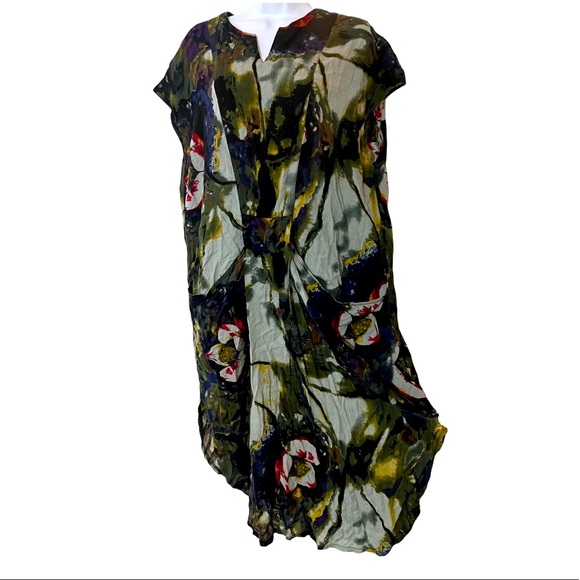 Patrizia Luca Milano Floral Print Tunic Dress with Pockets - Size O/S (One Size) - Picture 2 of 4